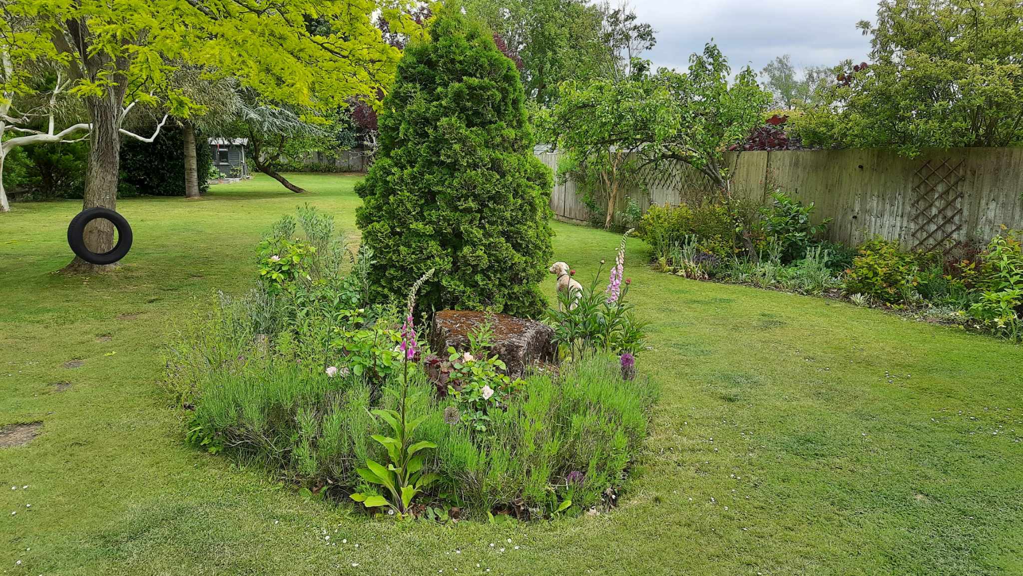 Landscaping result: freshly paved patio